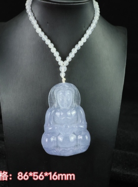 观音牌翡翠色老坑冰种观音吊坠冰种飘花观音玉挂件玉坠项链饰品