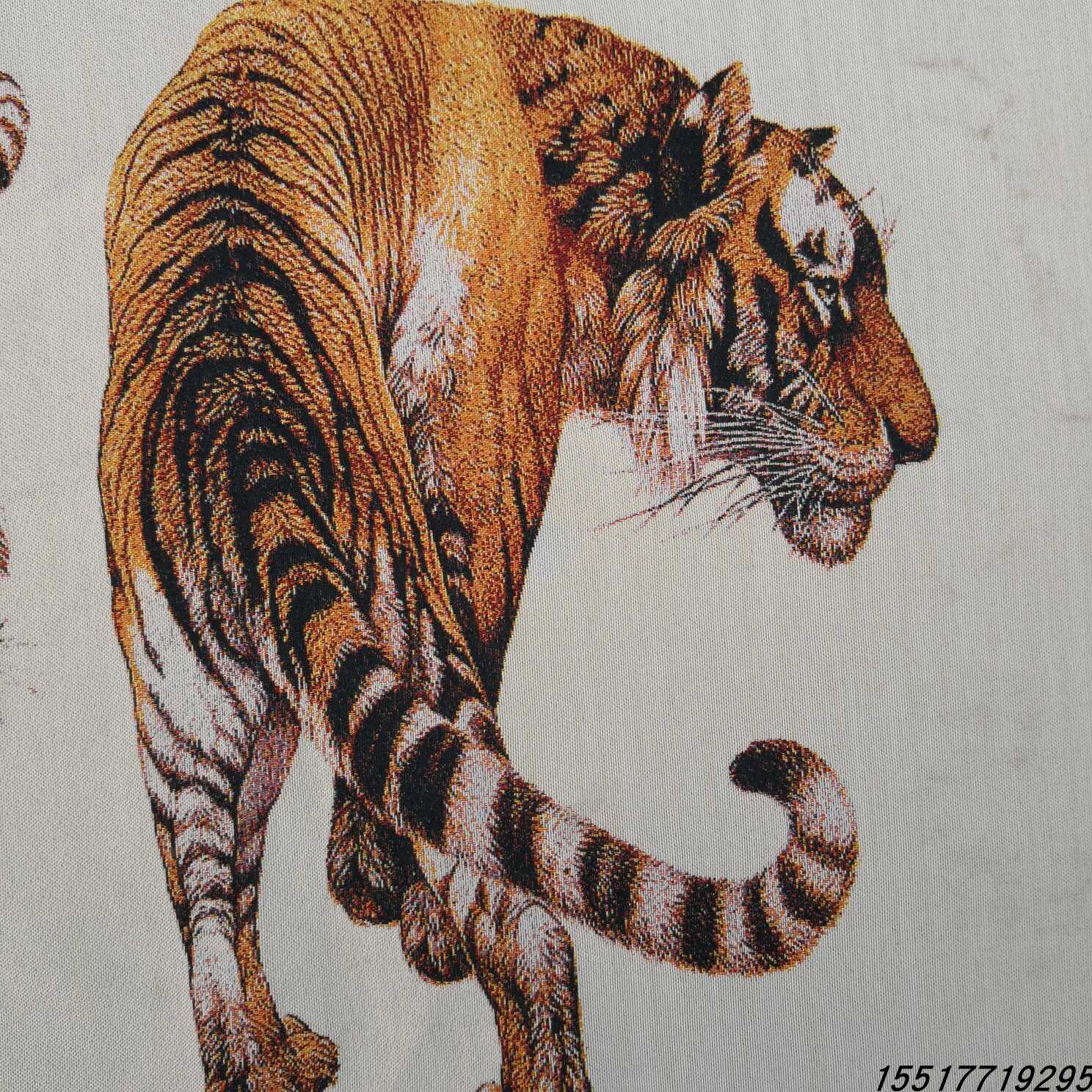 新款古玩收藏织锦画 丝织刺绣五虎图五福挂画挂毯家居装饰