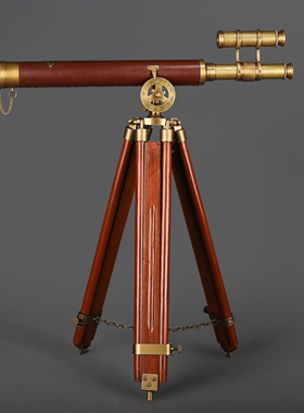 旧藏古玩古董铜三足木支架铜