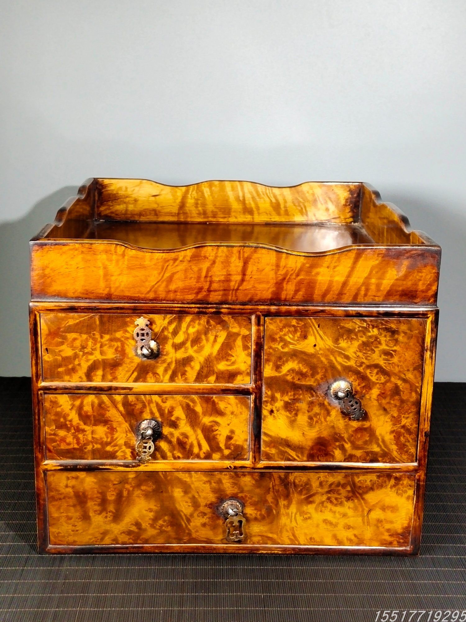 金丝楠木鬼脸纹摆件古玩杂项