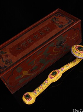 清代宫廷风景泰蓝一个老漆器古玩