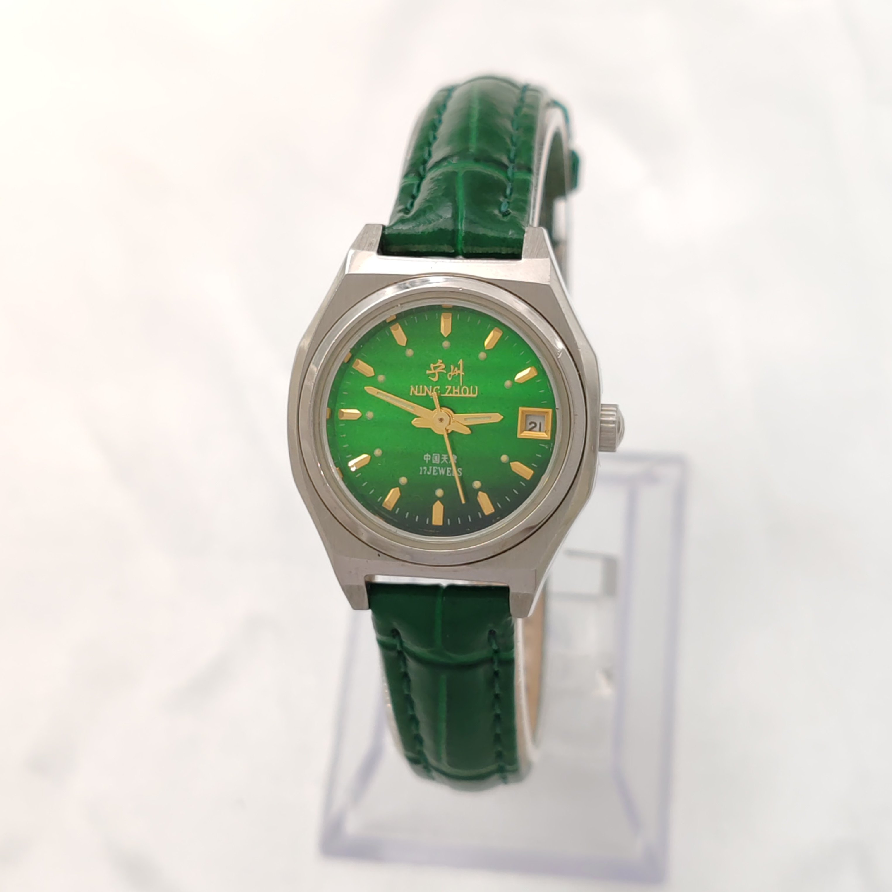 老牌宁州手动机械小众轻奢夜光带日历精致百搭考试防水男女表礼物