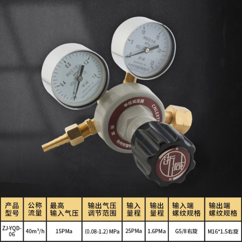甲烷减压阀低压型双表全铜