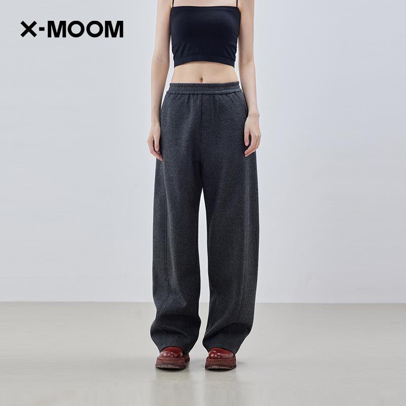 混纺毛针织橡筋腰香蕉裤X--MOOM