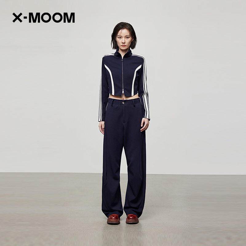 X--MOOM贴织带立领紧身外套