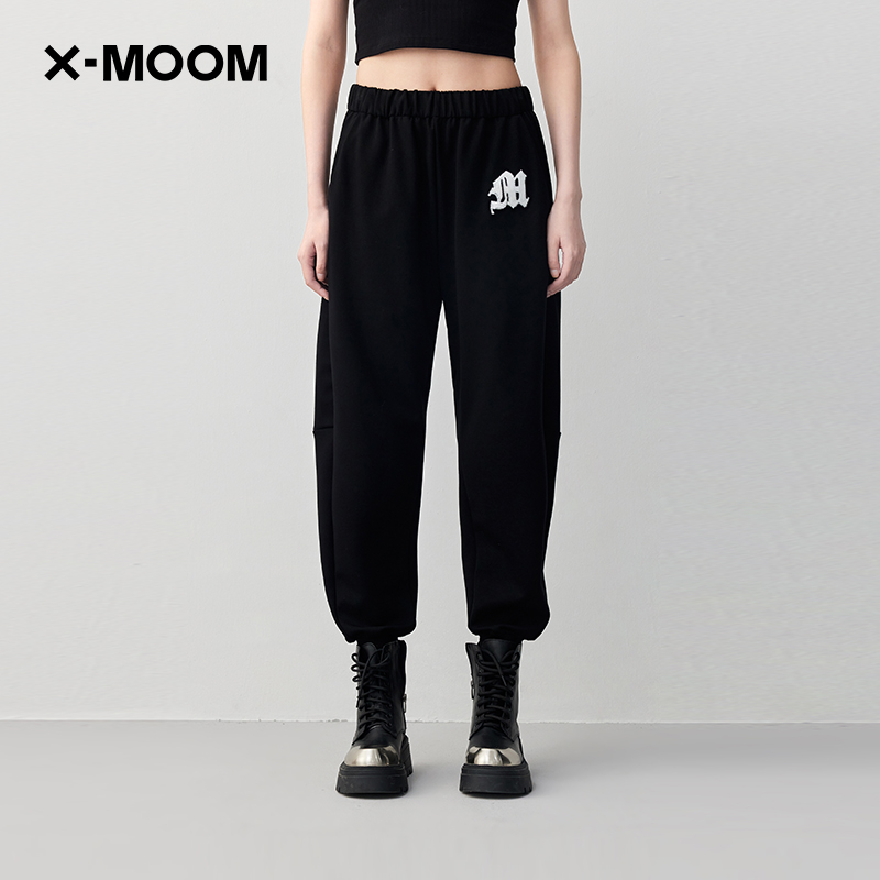X--MOOM分割线袋口绣字收脚裤
