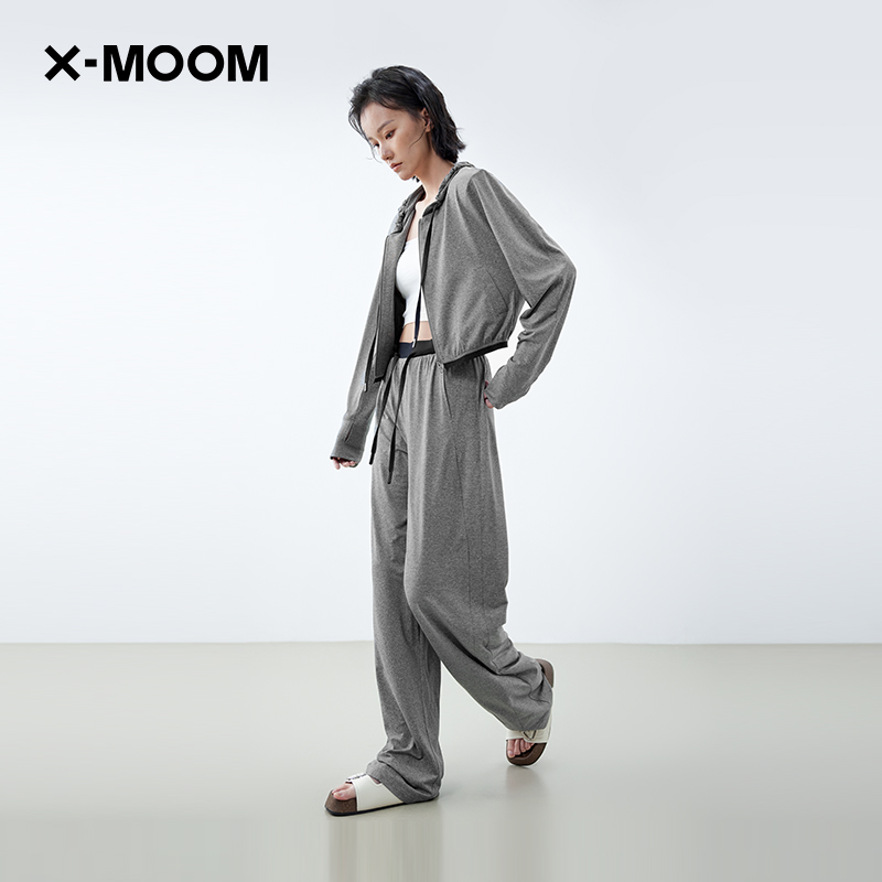 超薄垫肩带帽拉链卫衣外套