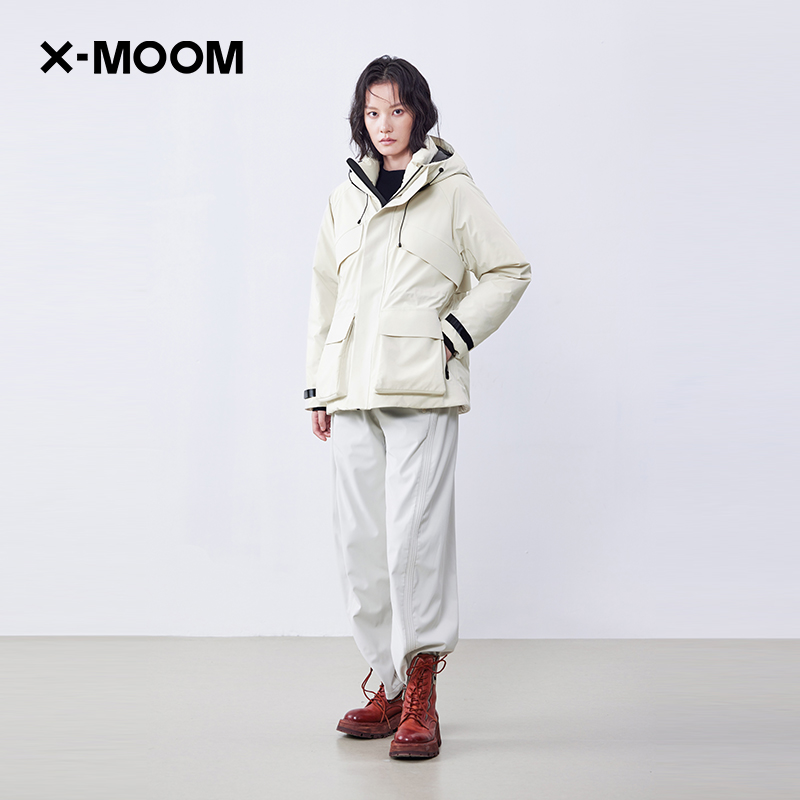 XMOOM压胶石墨烯收腰鹅绒服