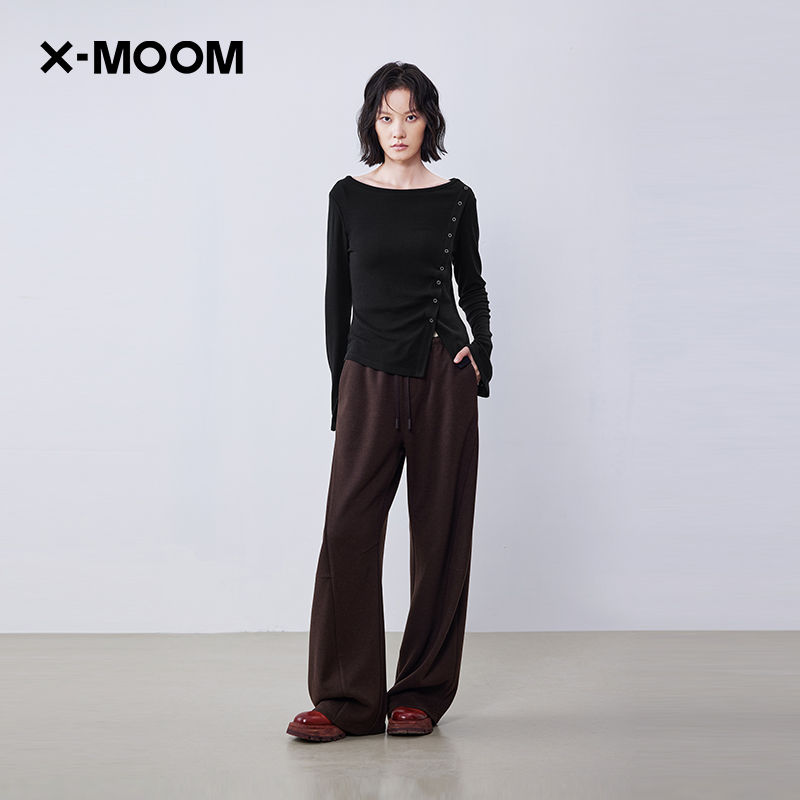 五爪扣状态斜门襟长袖T恤