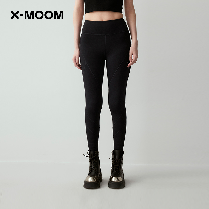 X--MOOM结构线拼接弹力紧身裤