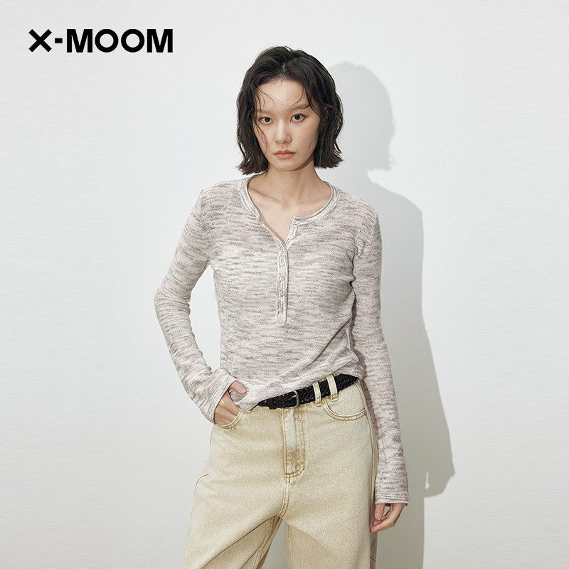 【商场同款】X--MOOM2026春季新款修身显瘦亮片喇叭袖针织衫女,女装/女士精品,毛针织衫,淘宝优惠券,粉丝福利购,淘宝优惠卷