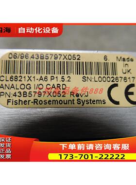 Fisher Rosemount CL6821X1-A6 货，【议价】