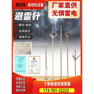 船用纯铜避雷针紫铜黄铜室外防雷屋顶家用避雷针立杆【议价】