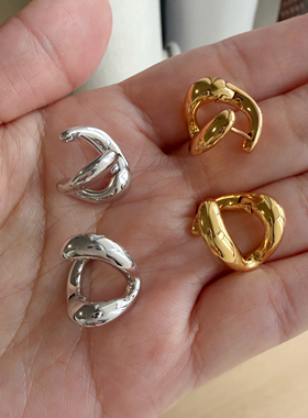 榴莲银饰 DURIAN 通体925银设计感不规则耳扣通勤日常款耳饰耳环