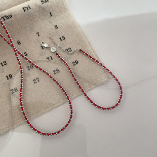 s925纯银王昶同款本命年转运红绳手链法式编织黑绳百搭高级感项链