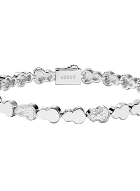 通体925银碎碎冰葫芦手链女小众设计多福禄卡口手镯轻奢小众手饰