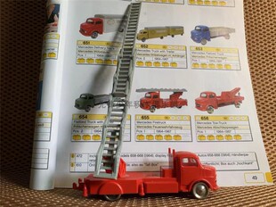 1964年出品绝版乐高玩具收藏 LEGO655红色消防云梯车稀有模型