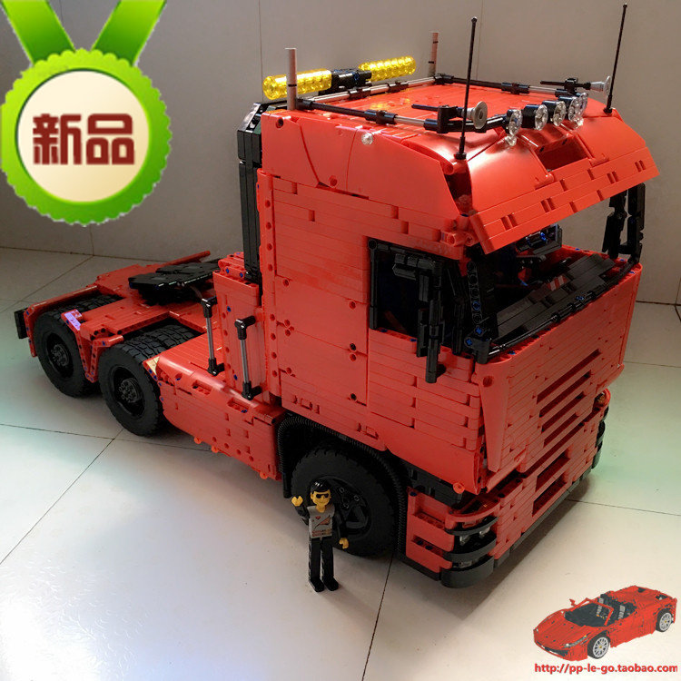 lego tractor truck 乐高积木moc神作 巨型红拖车头【收藏品】