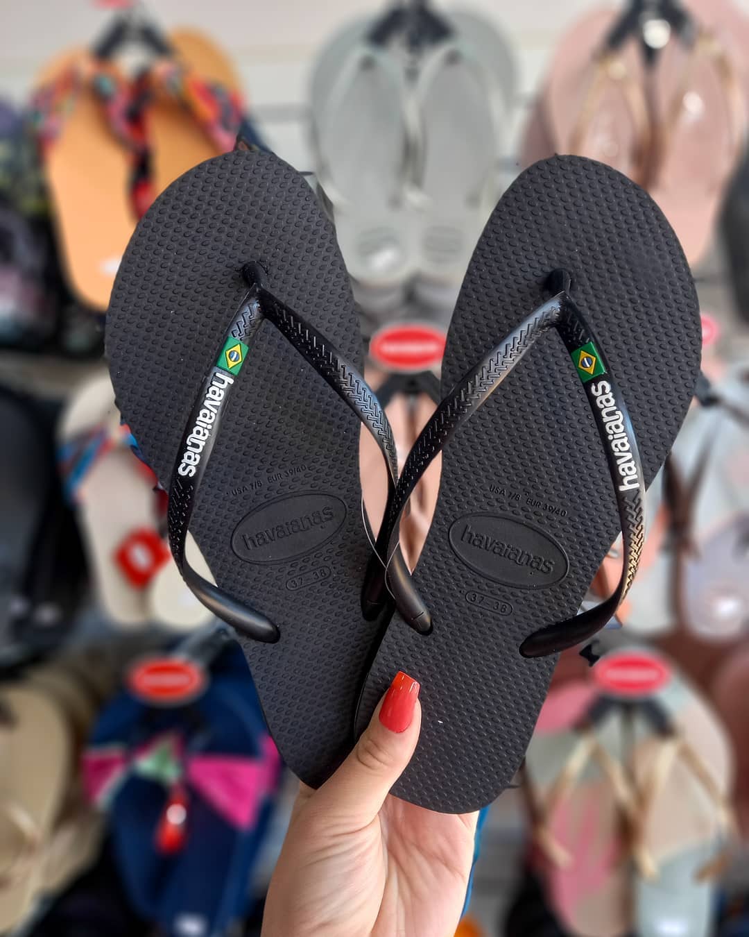 哈瓦那havaianas slim brasil巴西国旗标志女款外穿沙滩人字拖鞋 女鞋 人字拖 原图主图