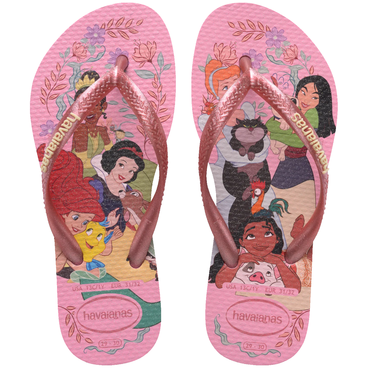 哈瓦那havaianas儿童冰雪奇缘艾莎公主系列拖鞋女童夏季人字拖