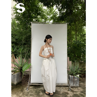 Sleep at 11 温柔气质夏日绿色不规则系带蝴蝶结抹胸显瘦连衣裙子