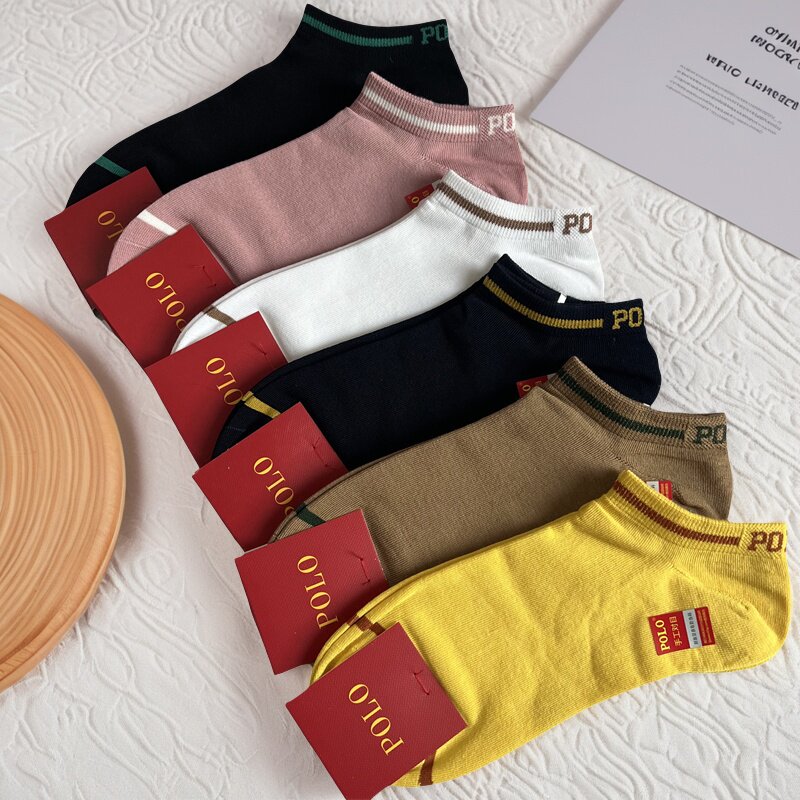 POLO夏季薄款女生船袜日系糖果色无骨防臭低帮隐形浅口短袜子1828