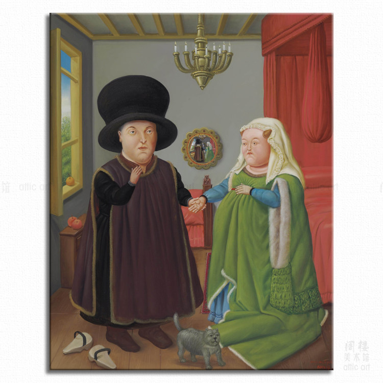 阿尔诺菲尼的婚礼 fernando botero 波特罗 装饰画 拉美艺术