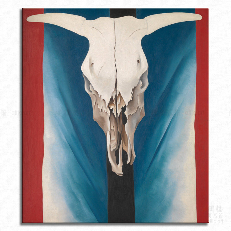 红白蓝 georgia okeeffe 欧姬芙 艺术装饰画 客厅书房玄关酒吧