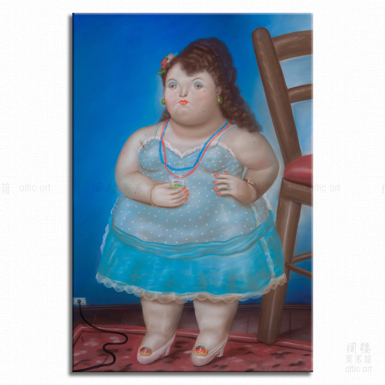 小女人 Fernando Botero 波特罗 装饰画家居艺术拉美客厅书房酒吧图片