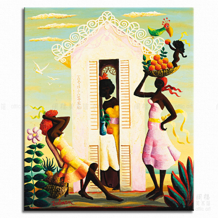 站台上的等待装饰画bulman朴素艺术热带海洋岛屿风情客厅书房酒吧