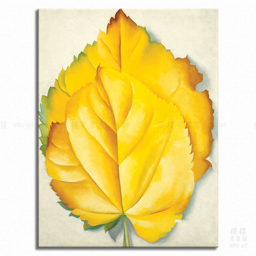 黄叶 Georgia O'Keeffe 欧姬芙 艺术装 饰画客厅书房玄关酒吧宾馆