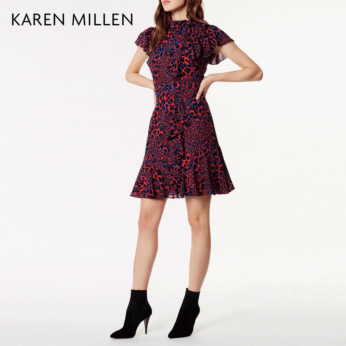 KAREN MILLEN¿Â×Ã×Á«Ó¢Â×Å®×°2018´ººÉÒ¶Ðä±ªÎÆÁ¬ÒÂȹKM51826710