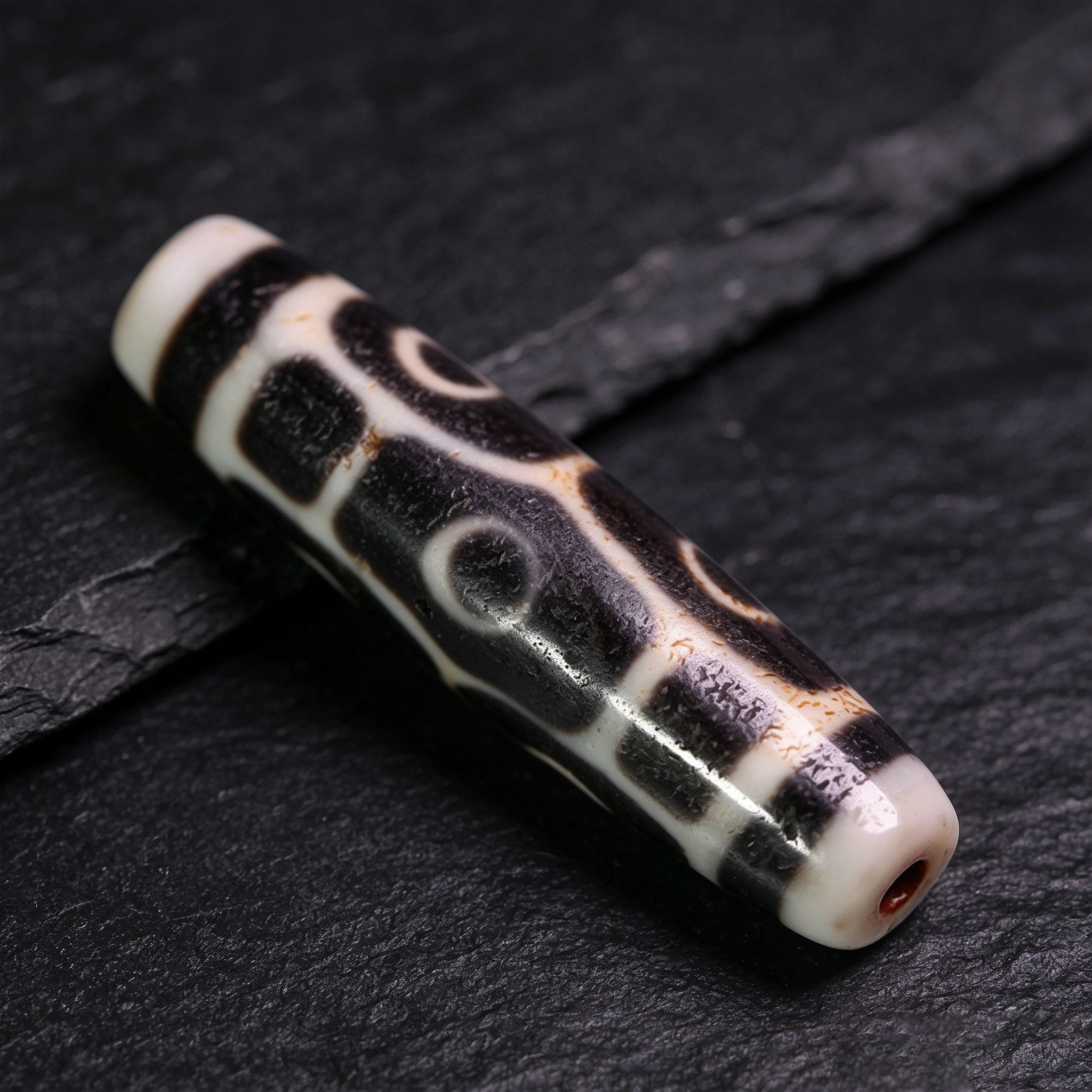 灰皮龙六眼天珠/46*12mm