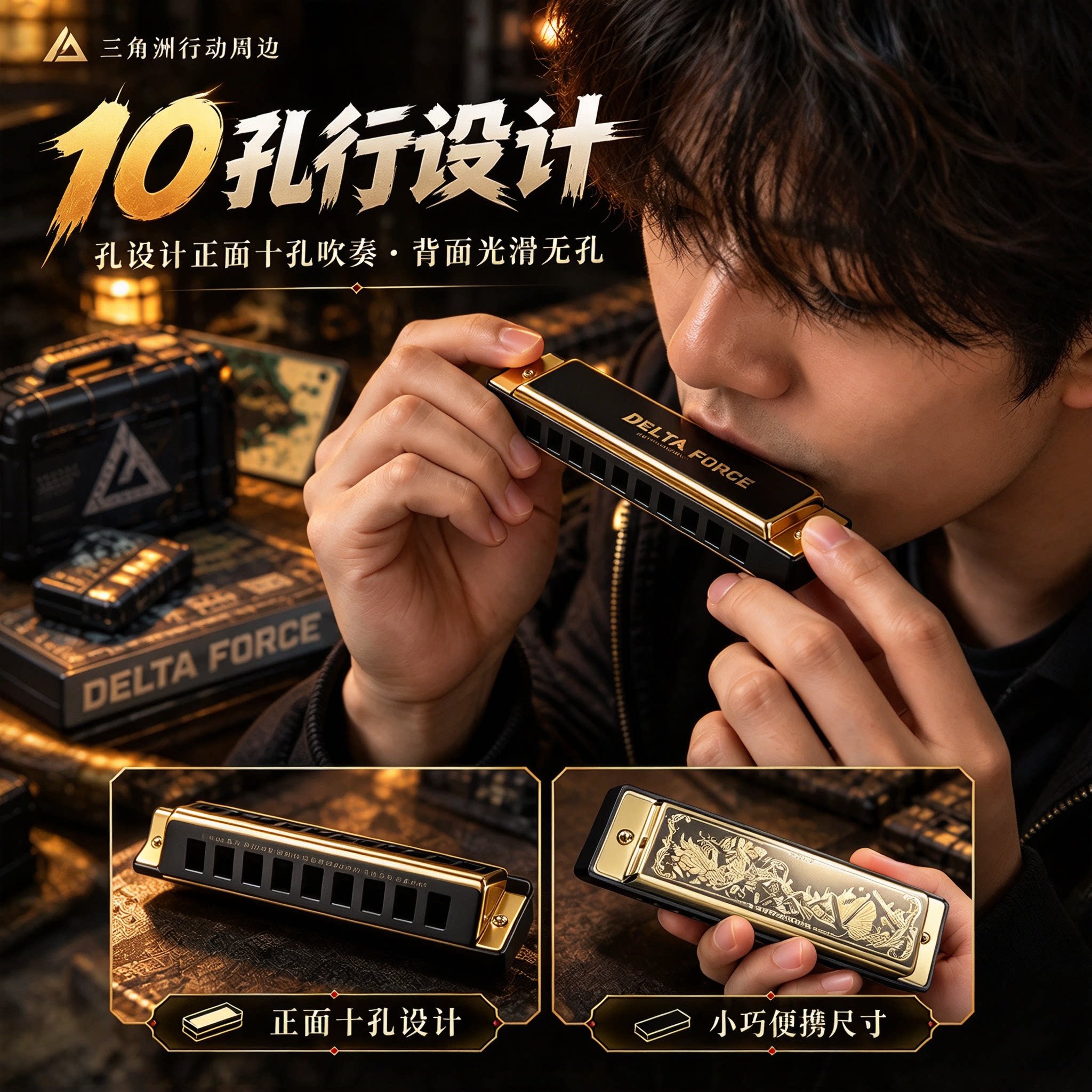 三角洲周边守夜人口琴游戏COS实物道具10孔可吹响乐器玩具手办礼6