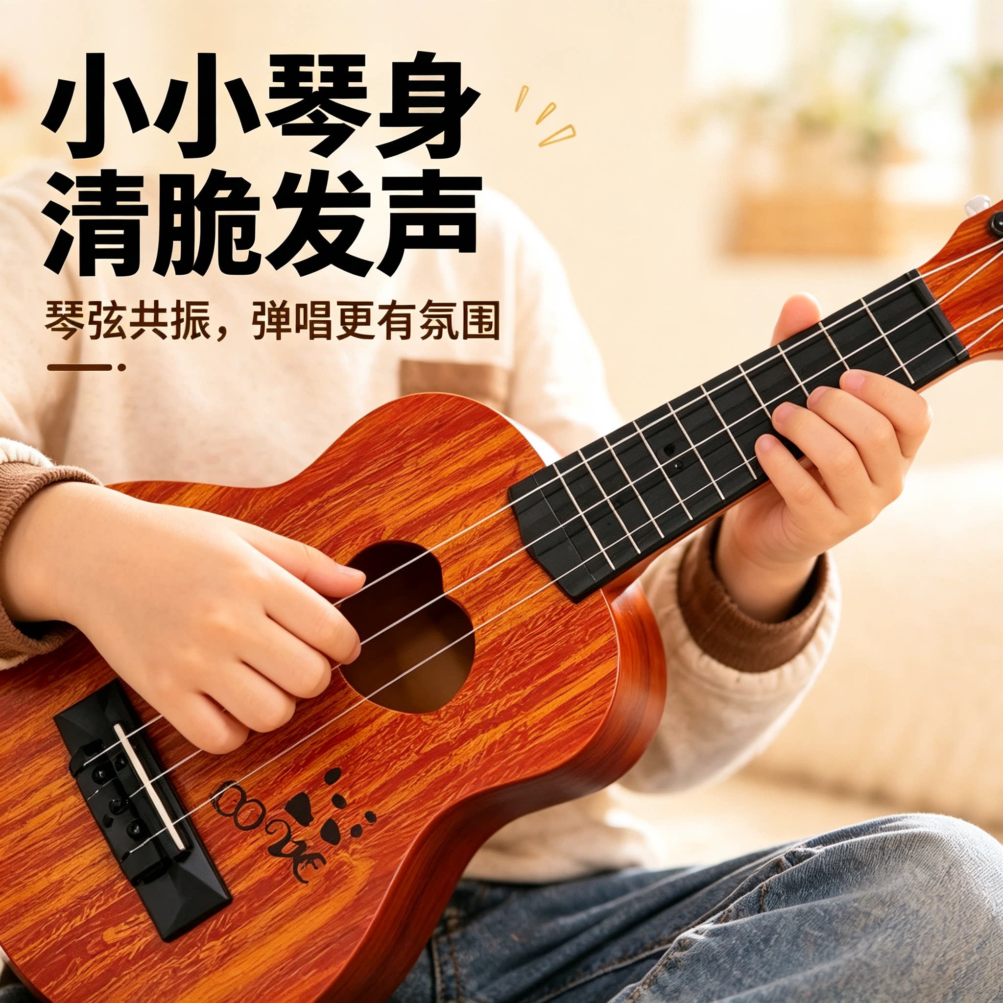 儿童尤克里里可弹奏启蒙吉他玩具男女孩宝宝入门音乐初学早教乐器