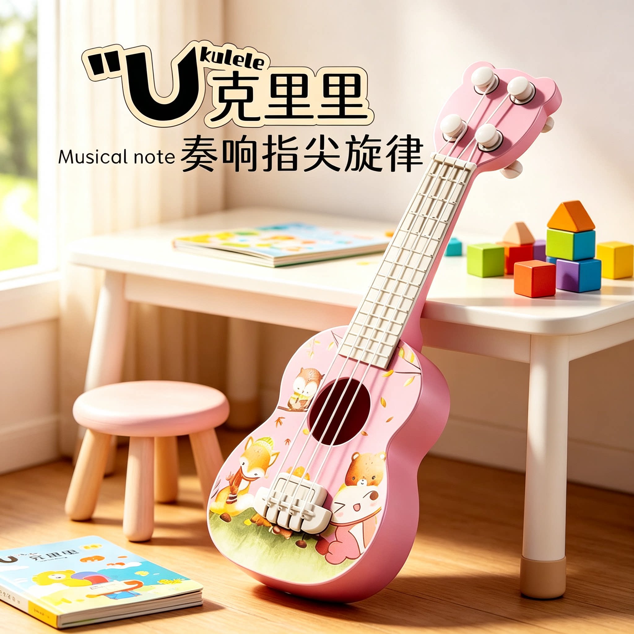 儿童尤克里里小吉他玩具孩子启蒙初学可弹奏益智动手学习乐器早教