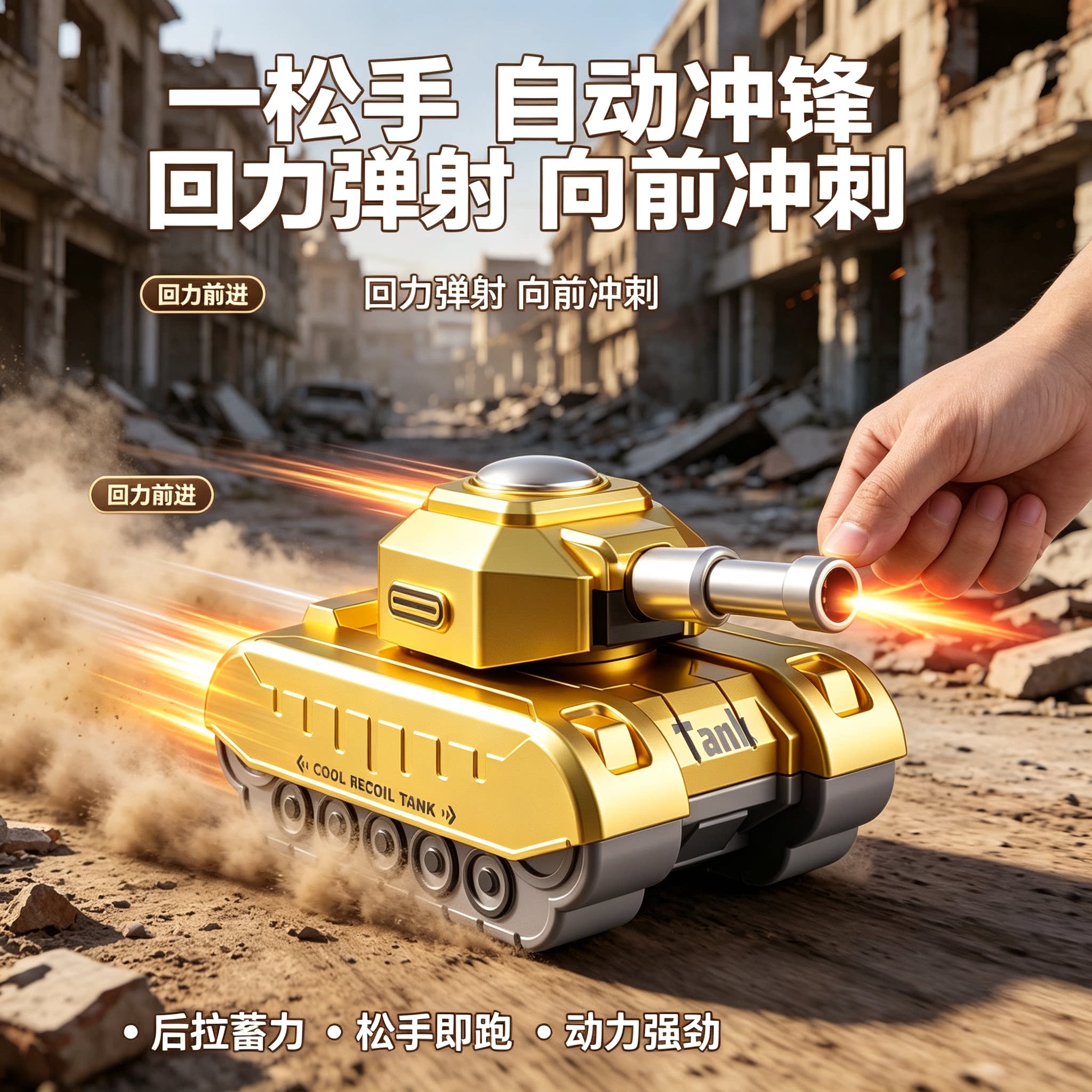 新款坦克模型可发射仿真小号玩具车回力滑行惯性儿童男孩汽车玩具