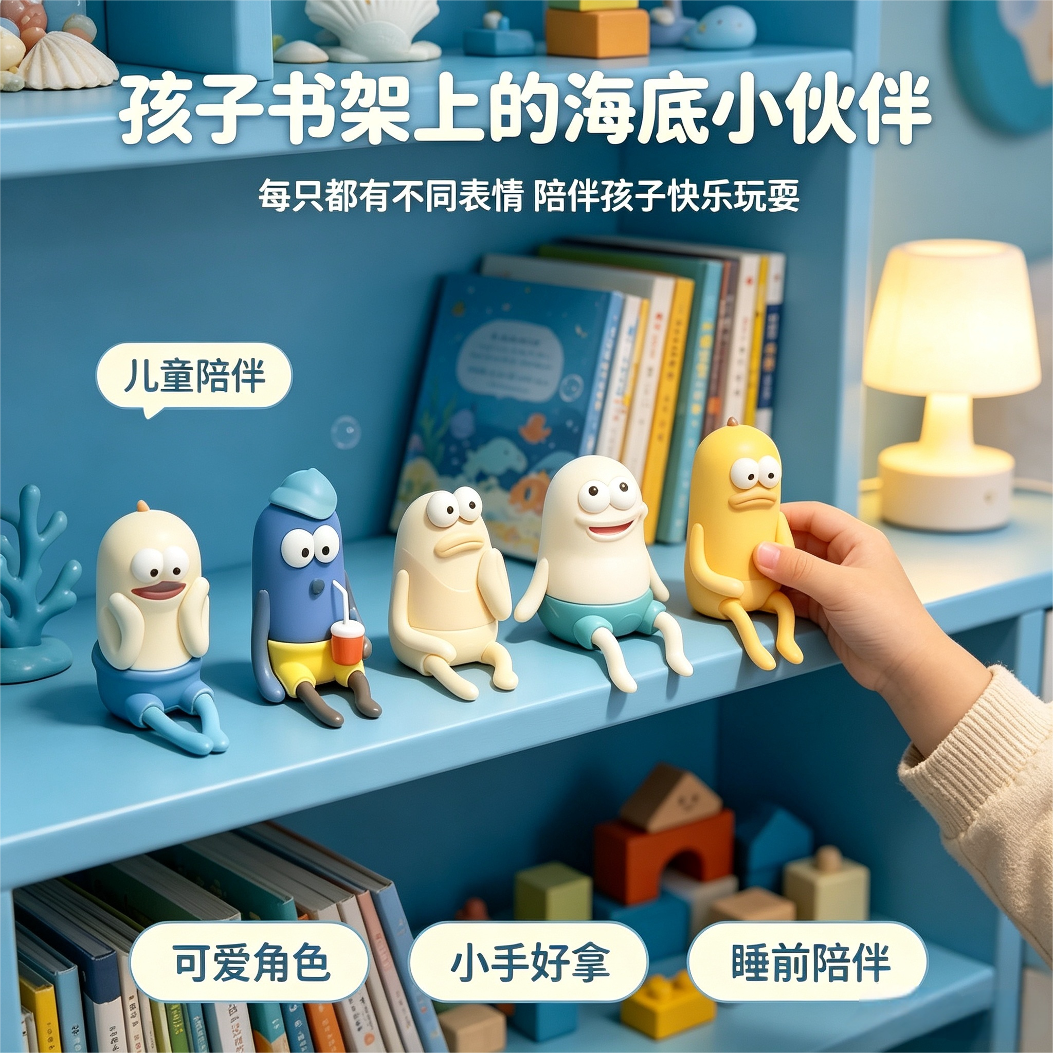 新款比奇堡的居民手办路人鱼小丑鱼公仔周边玩具桌面车载摆件礼物