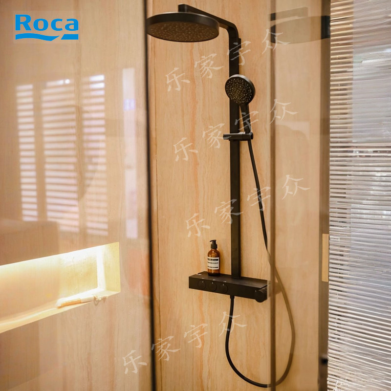 新品ROCA乐家能量星挂墙式恒温淋浴大篷花洒套装淋浴柱5A9A10C0N,家装主材,恒温花洒套装,淘宝优惠券,粉丝福利购,淘宝优惠卷