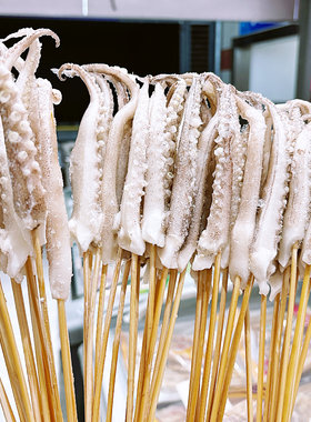 鱿鱼须串手把鱿鱼须油炸冷冻商用烧烤串串小串铁板鱿鱼须100串/包