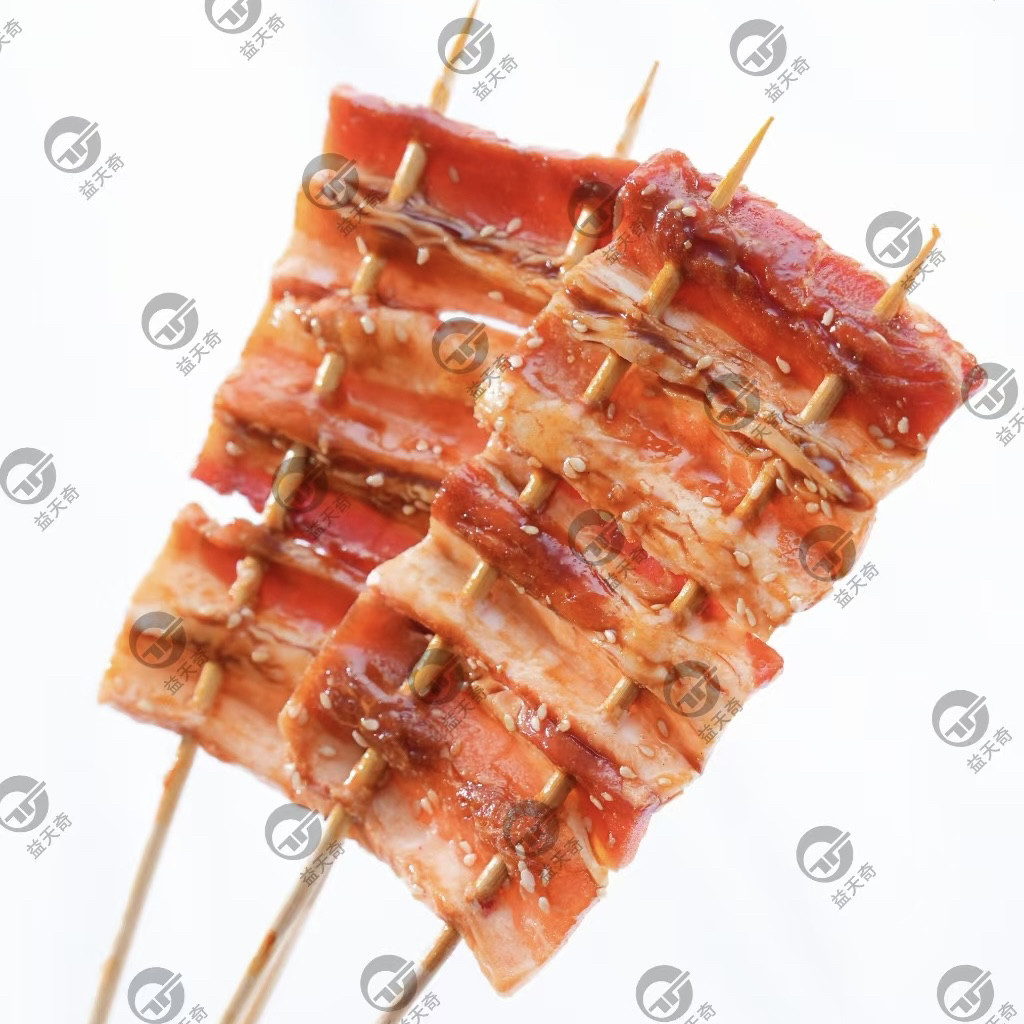 叉烧双签五花肉串商用猪五花烧烤炸串新鲜冷冻半成品食材20串五花图片