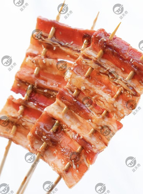 叉烧双签五花肉串商用猪五花烧烤炸串新鲜冷冻半成品食材20串五花