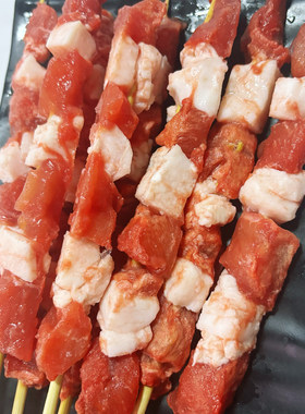 猪肉大串20串生猪肉烤肉串烧烤油炸夜市小吃半成品商用批发猪肉串