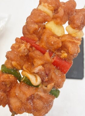 彩椒鸡肉蜜汁蒜椒鸡肉串10串调理腌制鸡肉串烧烤油炸半成品食材串