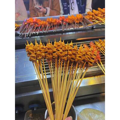 手把面筋小串100支切花迷你面筋手把串 烧烤油炸铁板夜市小吃食材