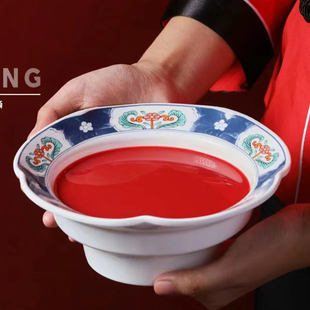 密胺特色鲜鸭血碗鹅肠碗鸭肠钵火锅店创意装盘备菜盘配菜盘餐具