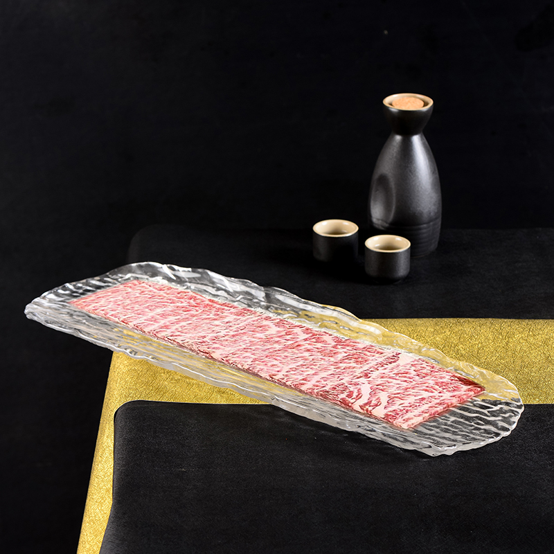 商用创意特色椭圆长条玻璃盘子