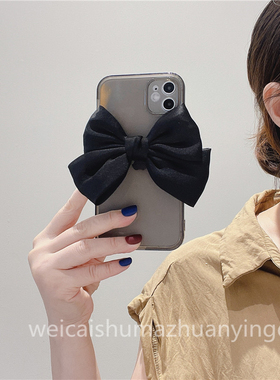 ins风黑色蝴蝶结适用iPhone17/16ProMAX苹果15/14pro/XR/XSMAX手机壳8plus/13PRO/12高级女款硅胶11保护套软