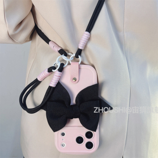 90gt高级magic8 100新款 7斜挎长绳80手绳70防摔x60保护套女 200 温柔拼色粉黑蝴蝶结适用荣耀400pro手机壳300