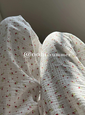 泰舒服啦～软糯柔软舒适的纱棉玫瑰田园小碎花直筒居家长裤女宽松